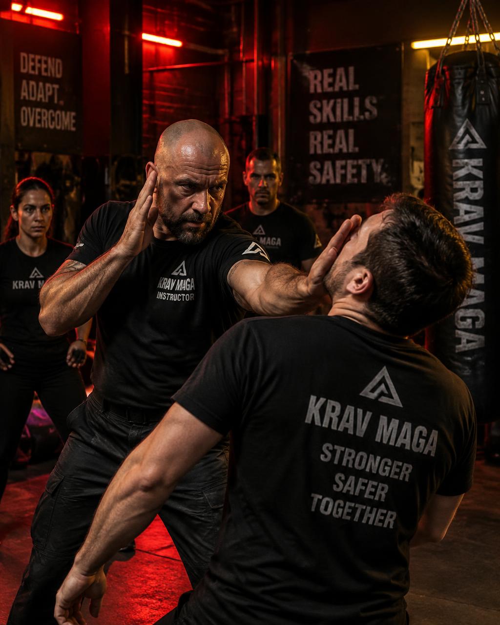 Krav Maga instructor teaching a practical escape